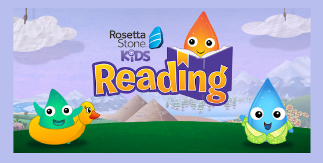 A Rosetta Stone Kids poster for reading and playing